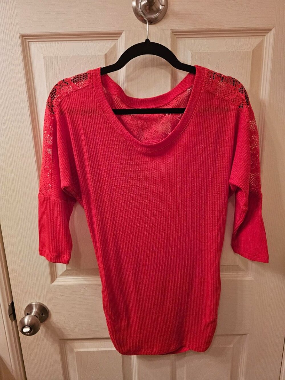 Self Esteem Large Orange Blouse w / Lace Detail